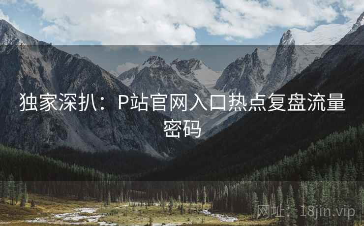 独家深扒：P站官网入口热点复盘流量密码