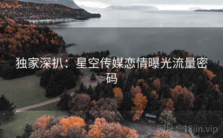 独家深扒：星空传媒恋情曝光流量密码